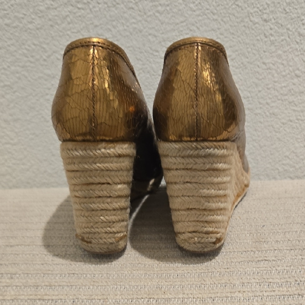 Coach Gold Espadrille Shoes with Bow - Picture 5 of 5